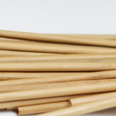 Natural purun straws in a woven basket